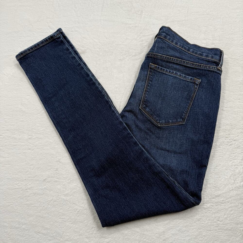 Old Navy Jeans Original Mid Rise Skinny Women’s Size 8 Long Dark Blue Stone Wash